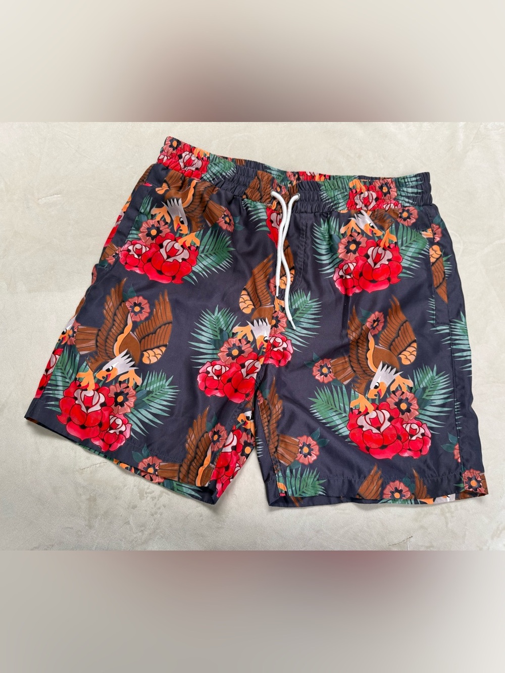 Men’s Indestructible MFG swim trunks Hawaiian eagle print size XL